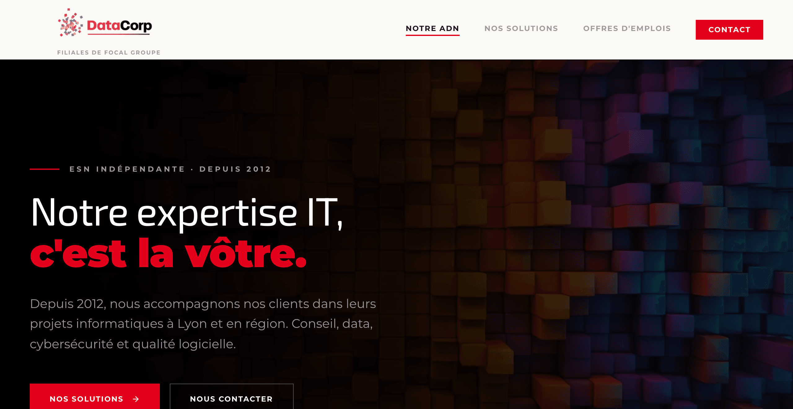 DataCorp Lyon - Site ESN conseil IT, data et cybersécurité développé par KODY Lyon